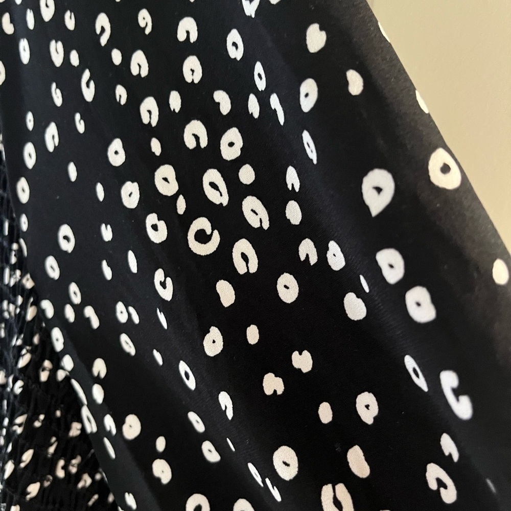 White Birch Black with Small white Dot Pattern Stretch midi length Size 3X - Picture 9 of 16